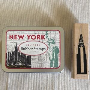 New York Rubber Stamps Cavallini & Co Chrysler Bldg, Statue of Liberty, Skyline
